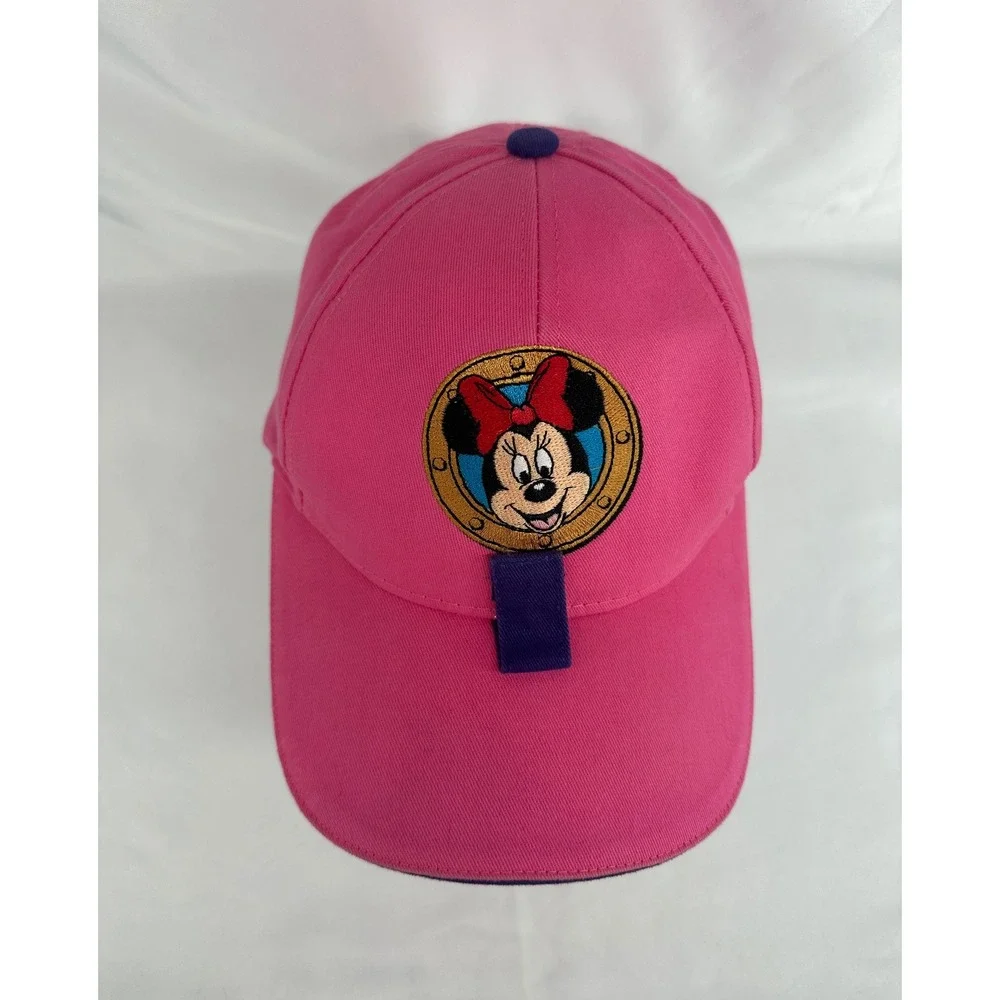 Disney Cruise Line Baseball Cap Women OS Pink Minnie Mouse Embroidered Nautical